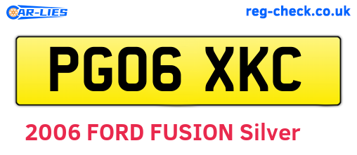 PG06XKC are the vehicle registration plates.