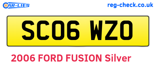 SC06WZO are the vehicle registration plates.