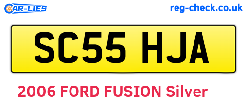 SC55HJA are the vehicle registration plates.