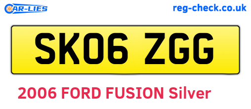 SK06ZGG are the vehicle registration plates.