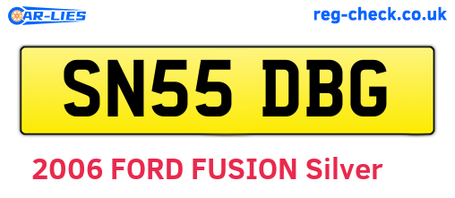 SN55DBG are the vehicle registration plates.