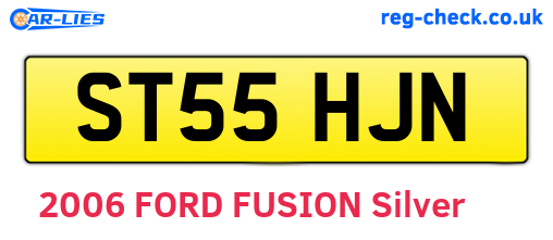 ST55HJN are the vehicle registration plates.