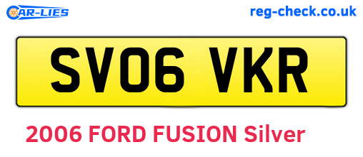 SV06VKR are the vehicle registration plates.
