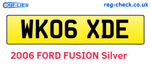 WK06XDE are the vehicle registration plates.