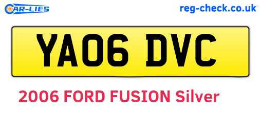YA06DVC are the vehicle registration plates.