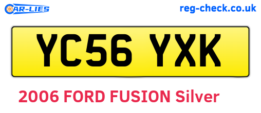 YC56YXK are the vehicle registration plates.