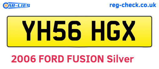 YH56HGX are the vehicle registration plates.
