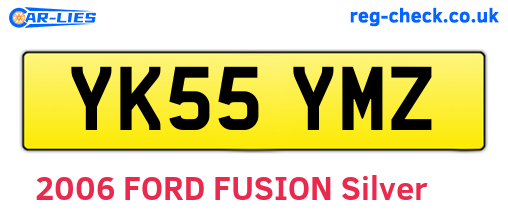 YK55YMZ are the vehicle registration plates.