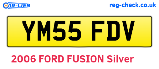 YM55FDV are the vehicle registration plates.