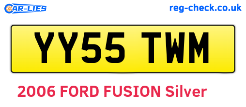 YY55TWM are the vehicle registration plates.