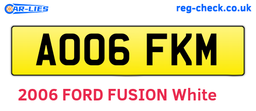 AO06FKM are the vehicle registration plates.
