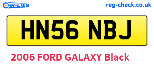 HN56NBJ are the vehicle registration plates.