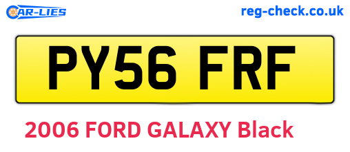 PY56FRF are the vehicle registration plates.