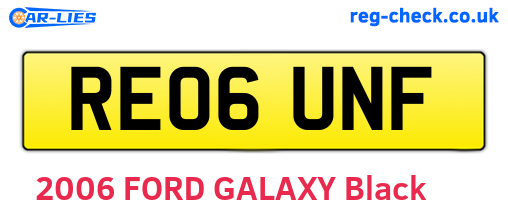 RE06UNF are the vehicle registration plates.