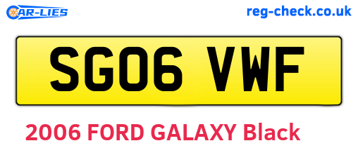 SG06VWF are the vehicle registration plates.
