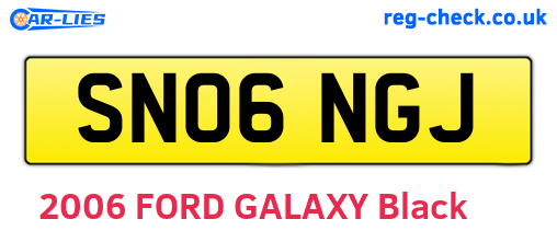 SN06NGJ are the vehicle registration plates.