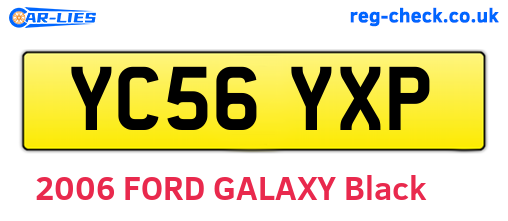 YC56YXP are the vehicle registration plates.