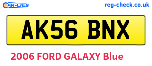 AK56BNX are the vehicle registration plates.