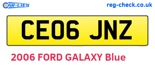 CE06JNZ are the vehicle registration plates.