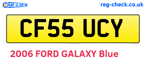 CF55UCY are the vehicle registration plates.