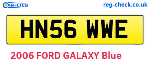 HN56WWE are the vehicle registration plates.