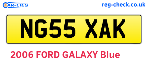 NG55XAK are the vehicle registration plates.