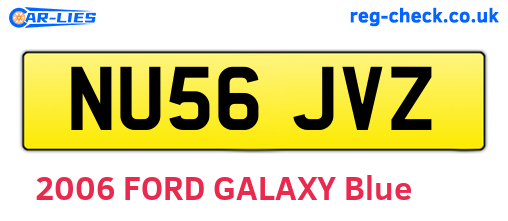 NU56JVZ are the vehicle registration plates.