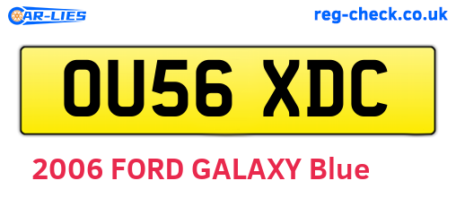 OU56XDC are the vehicle registration plates.