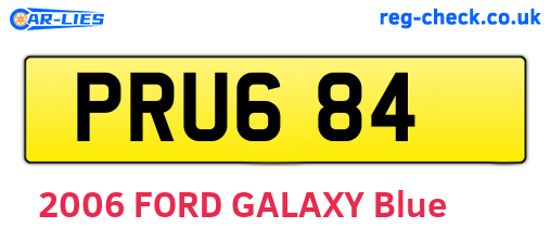 PRU684 are the vehicle registration plates.