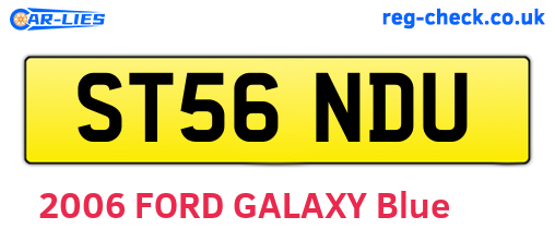 ST56NDU are the vehicle registration plates.