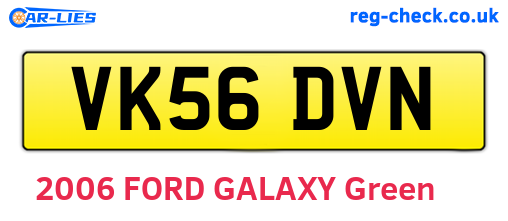 VK56DVN are the vehicle registration plates.