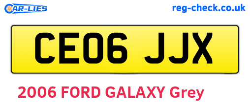 CE06JJX are the vehicle registration plates.