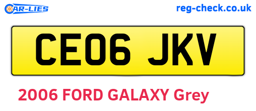 CE06JKV are the vehicle registration plates.