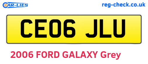 CE06JLU are the vehicle registration plates.