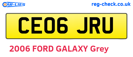CE06JRU are the vehicle registration plates.