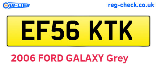EF56KTK are the vehicle registration plates.