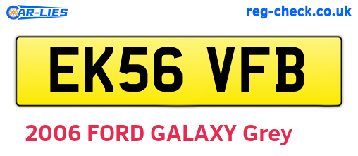 EK56VFB are the vehicle registration plates.