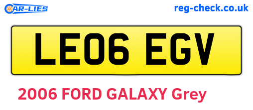 LE06EGV are the vehicle registration plates.