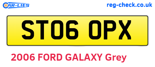 ST06OPX are the vehicle registration plates.