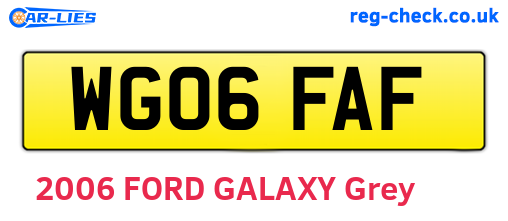 WG06FAF are the vehicle registration plates.