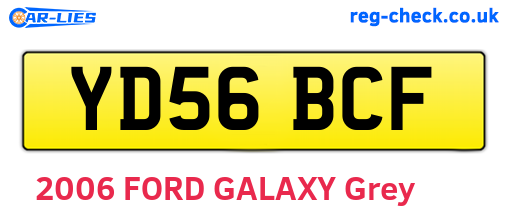 YD56BCF are the vehicle registration plates.