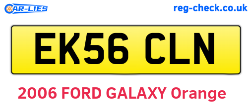 EK56CLN are the vehicle registration plates.