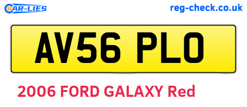 AV56PLO are the vehicle registration plates.