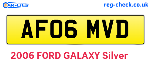 AF06MVD are the vehicle registration plates.