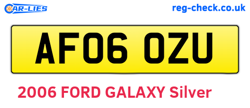 AF06OZU are the vehicle registration plates.