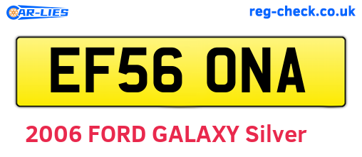 EF56ONA are the vehicle registration plates.