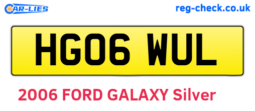 HG06WUL are the vehicle registration plates.