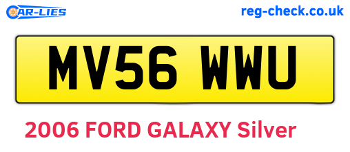 MV56WWU are the vehicle registration plates.