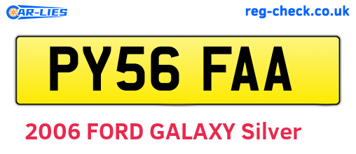 PY56FAA are the vehicle registration plates.