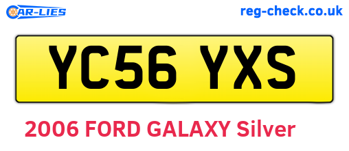 YC56YXS are the vehicle registration plates.